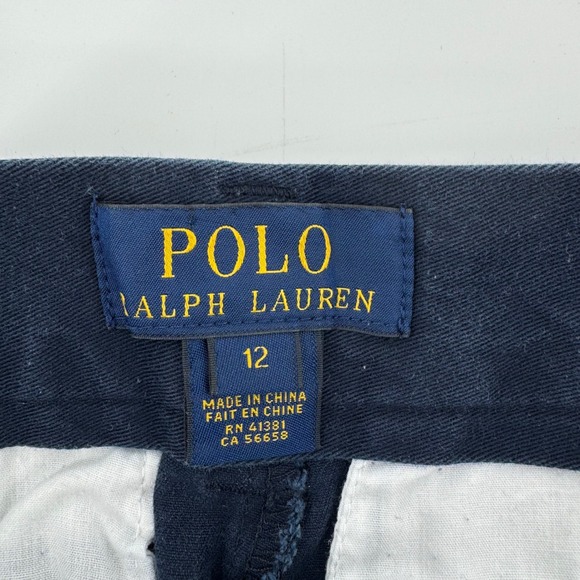 Kids Polo Ralph Lauren Navy Blue Classic Prepster Chino Shorts Size 12 - Picture 8 of 8